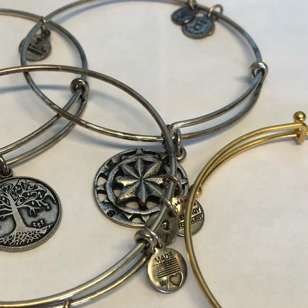 Alex and Ani Gold and Silver Charm Bangle Set